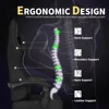 Gaming Chair Ergonomic Computer Chair with Footrest, Big Tall PC Gamer Chairs with Headrest and Massage Lumbar Support 6