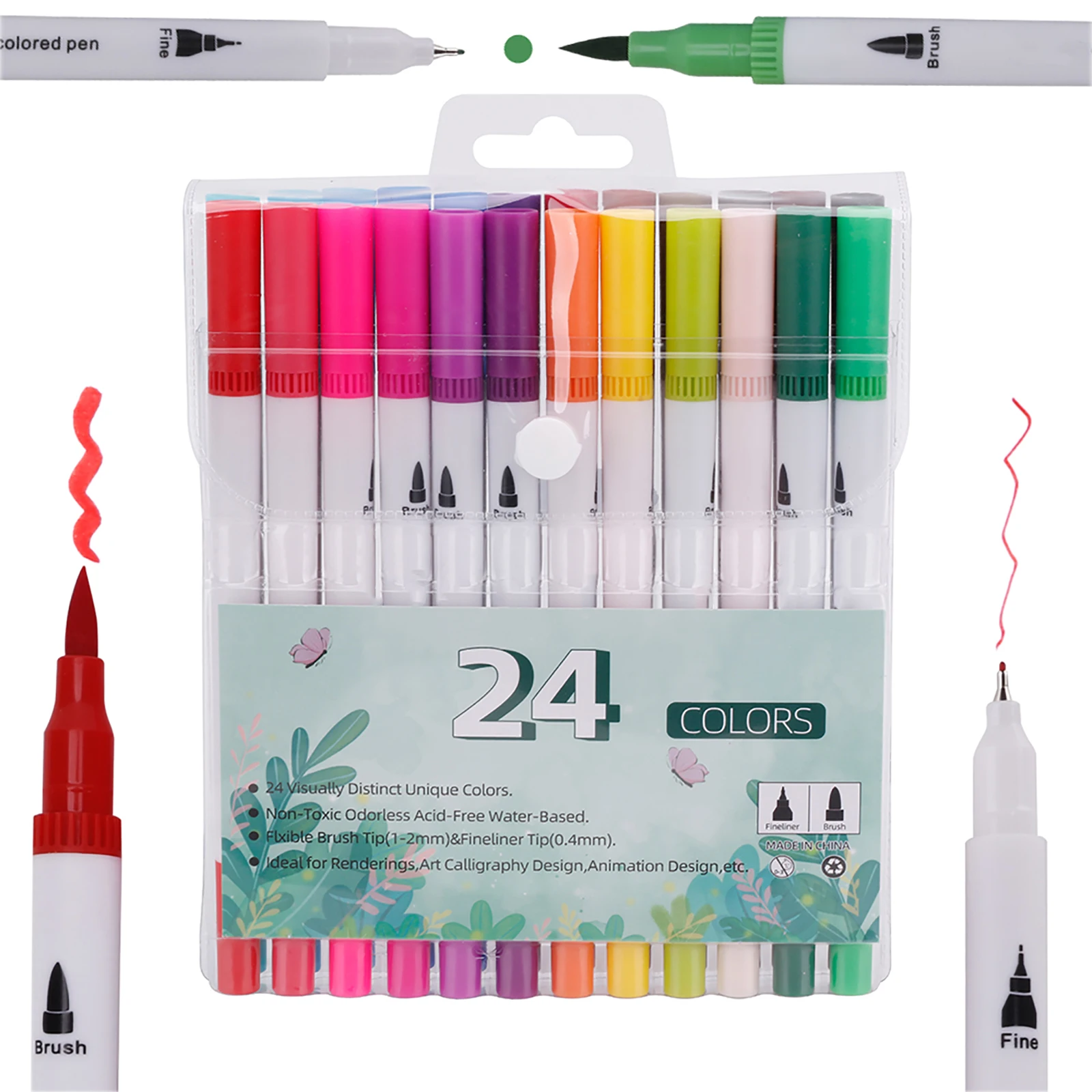 12/24 Colors Dual Tips Brush Pen Markers Manga Sketching Markers
