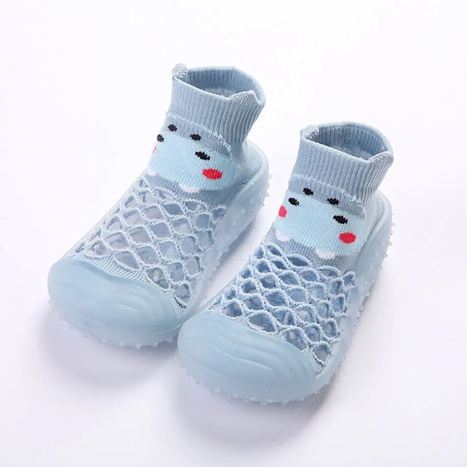 Newborn First Walkers Infant Toddler Cartoon Pandas Shoes Baby Rubber Non Slip Shoes Baby Boy Girl Elastic Socks 0-4Years