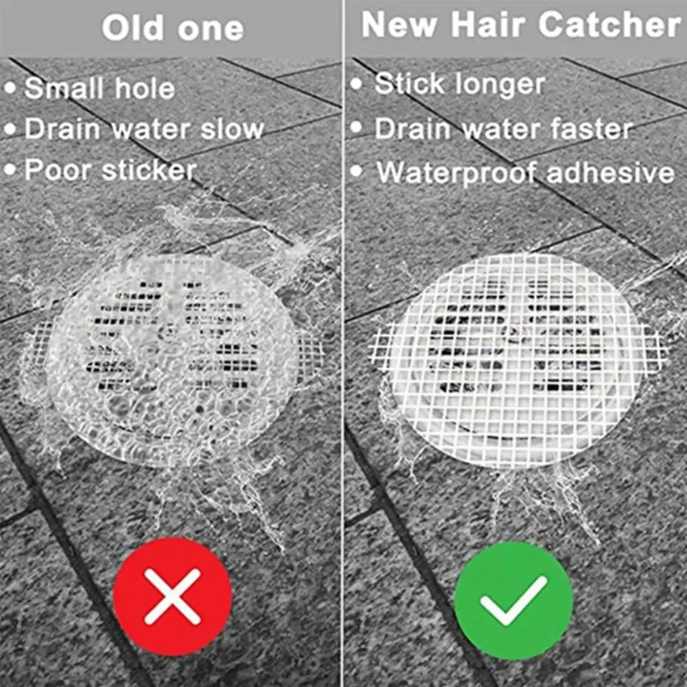 Disposable Floor Drain Stickers Shower Drain Mesh Stickers Self-Adhesive Bathroom Hair Anti-Blocking Filter Bathroom Floor Drain 2