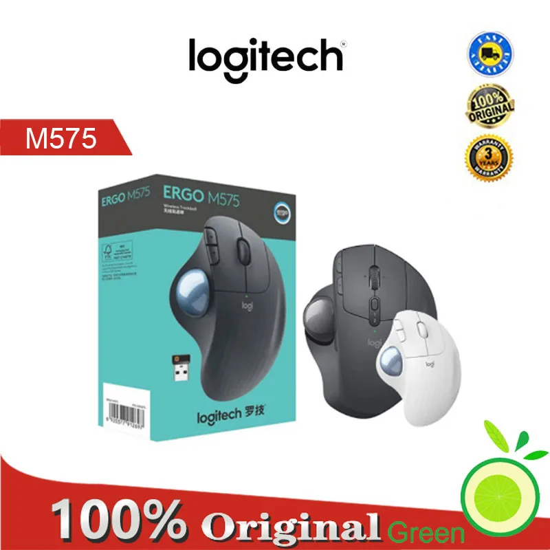 

Logitech Mouse M575 wireless trackball mouse notebook USB mouse office mouse, compatible with Apple Mac and Windows