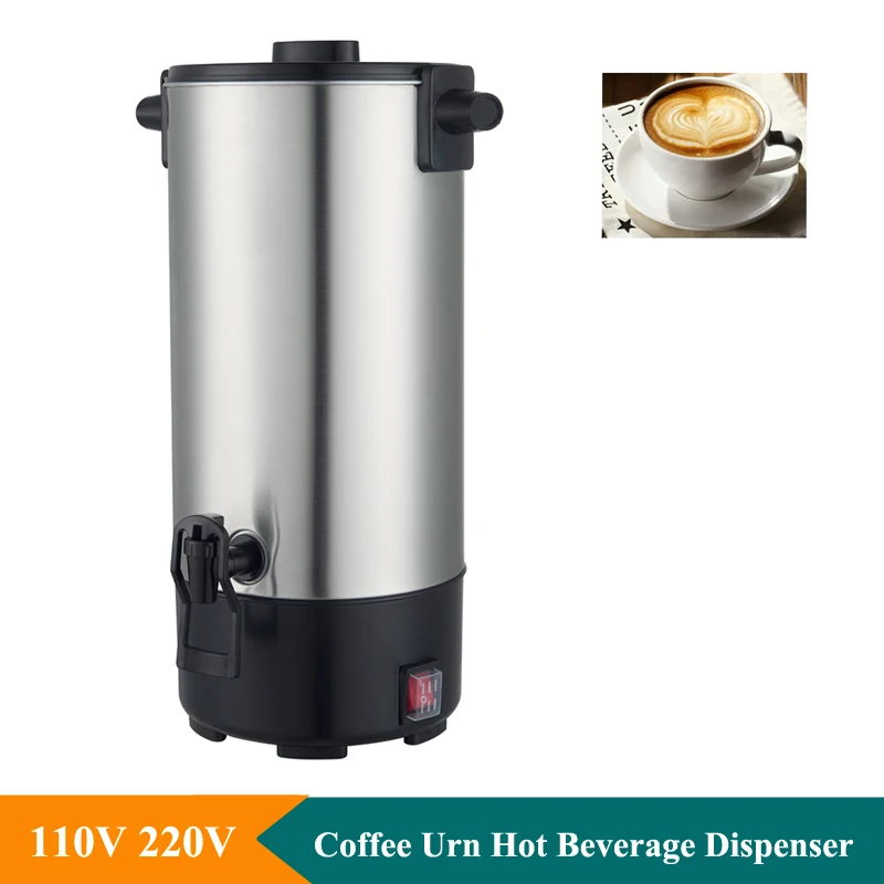 Stainless Steel 8L Fast Brew Coffee Urn 110V 220V Electric Hot Coffee Urn 1000W Tea Beverage Dispenser For Shop