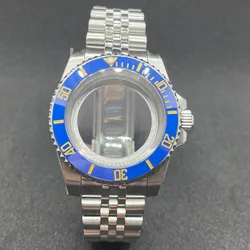 Elegant 40MM Stainless Steel Watch Case with Solid Bracelet and Glide Lock Clasp - FIT NH35 NH36 Case (46)