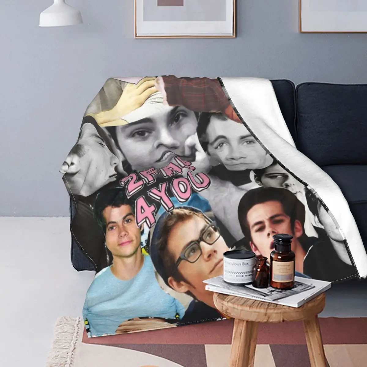 Dylan O'brien Collage Actor Flannel Blankets Funny Throw Blanket For
