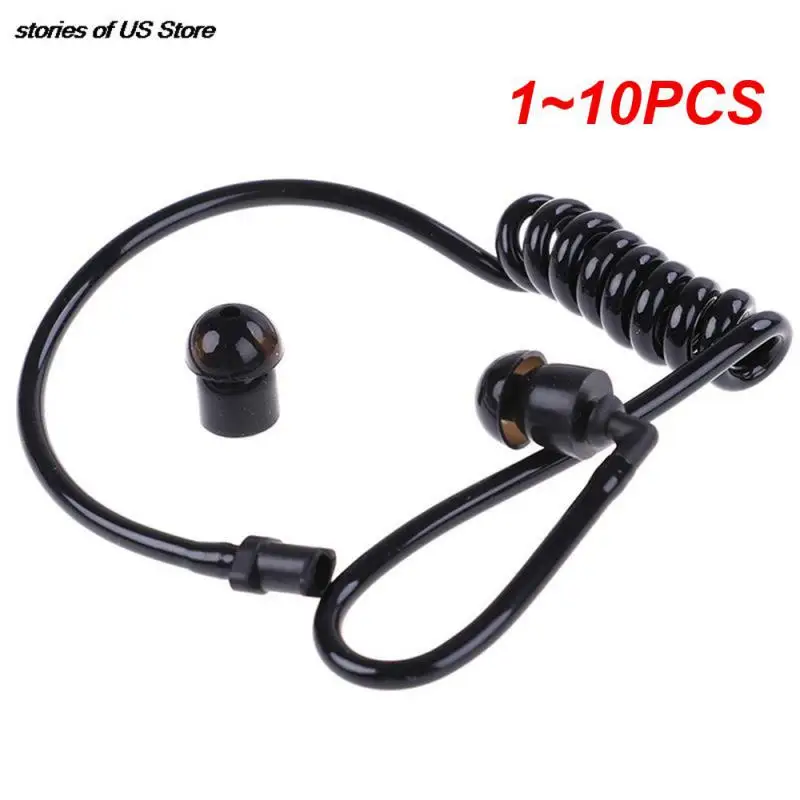 

1~10PCS Spring Air Tube Innovative Comfortable Easy To Install Clear Voice Durable Durable Black Spring Air Pipe Earplugs