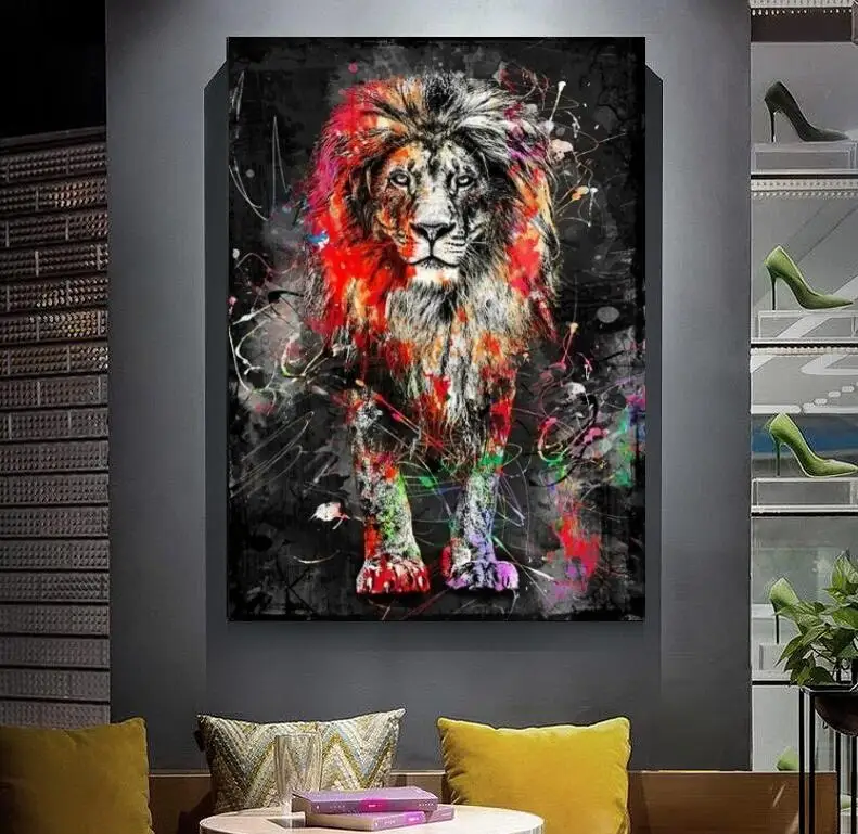 Abstract Lion Canvas Art Posters and Prints Graffiti Art Animals