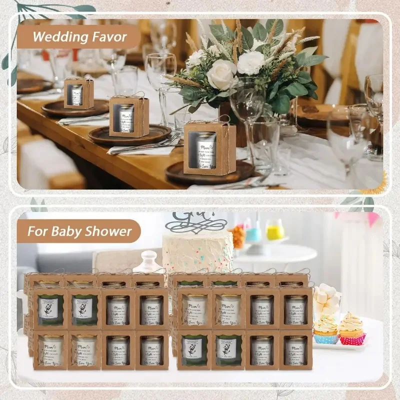 10/20pcs Candle Gift Boxes with Transparent Window, Paper Packaging with Label and Twin... - SKU CGB01058 - UGI Packaging