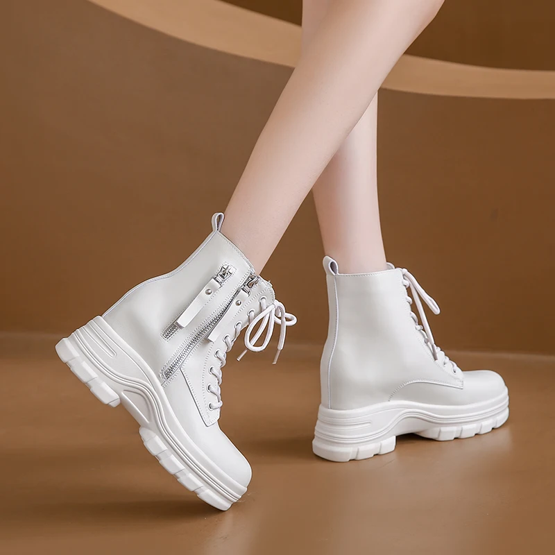 New 2023 Women Platform Ankle Boots Winter Chunky Sneakers