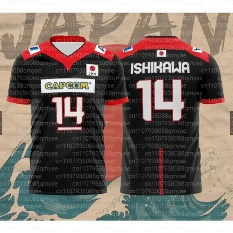 Japanischer Volleyball-Anzug für Eltern und Kinder, R. Takahashi 21 Ishikawa 14, Sport und Freizeit, atmungsaktives, schnell trocknendes, lockeres T-Shirt – Detail 16