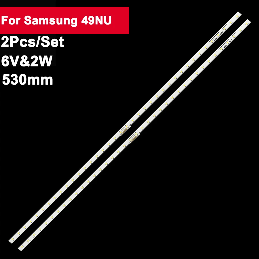 2pcs 530mm 38led For Samsung 49NU7300 UN49NU7100 UE49NU7300U UE49NU7140 UE49NU7100 JLE490K2330-408BS-R7P-M-HF AOT-49-NU7300-2X38 for 49 tv samsung ue49nu7100 ue49nu7170 ue49nu7300 un49nu7100 ue49nu7670 ue49nu7140u nu7100 sts49081 aot 49 nu7300 nu7100