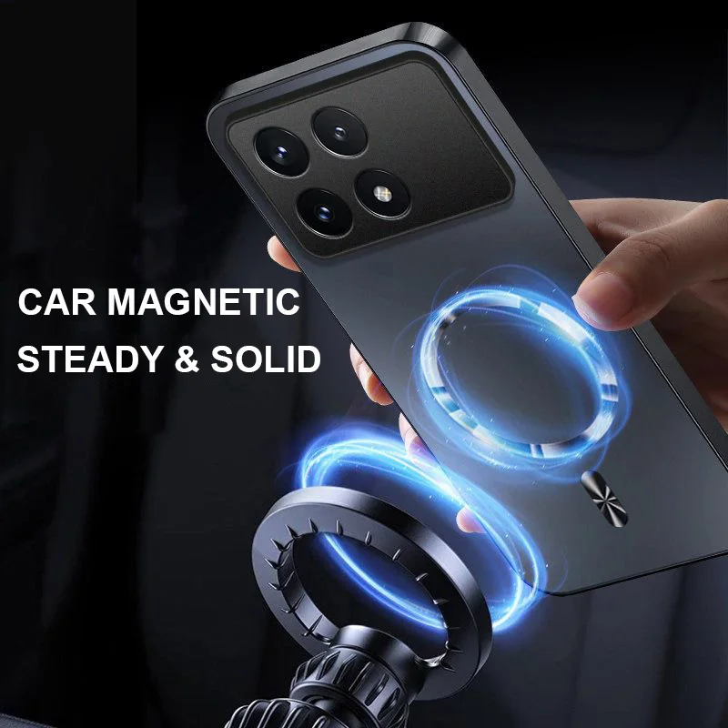 AG Magnetic Matte Silicone Wireless Charging Shockproof Case with Hard PC Bumper