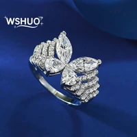 Sommerfugl Moissanite Ring 925 Sølv Gullbelagt