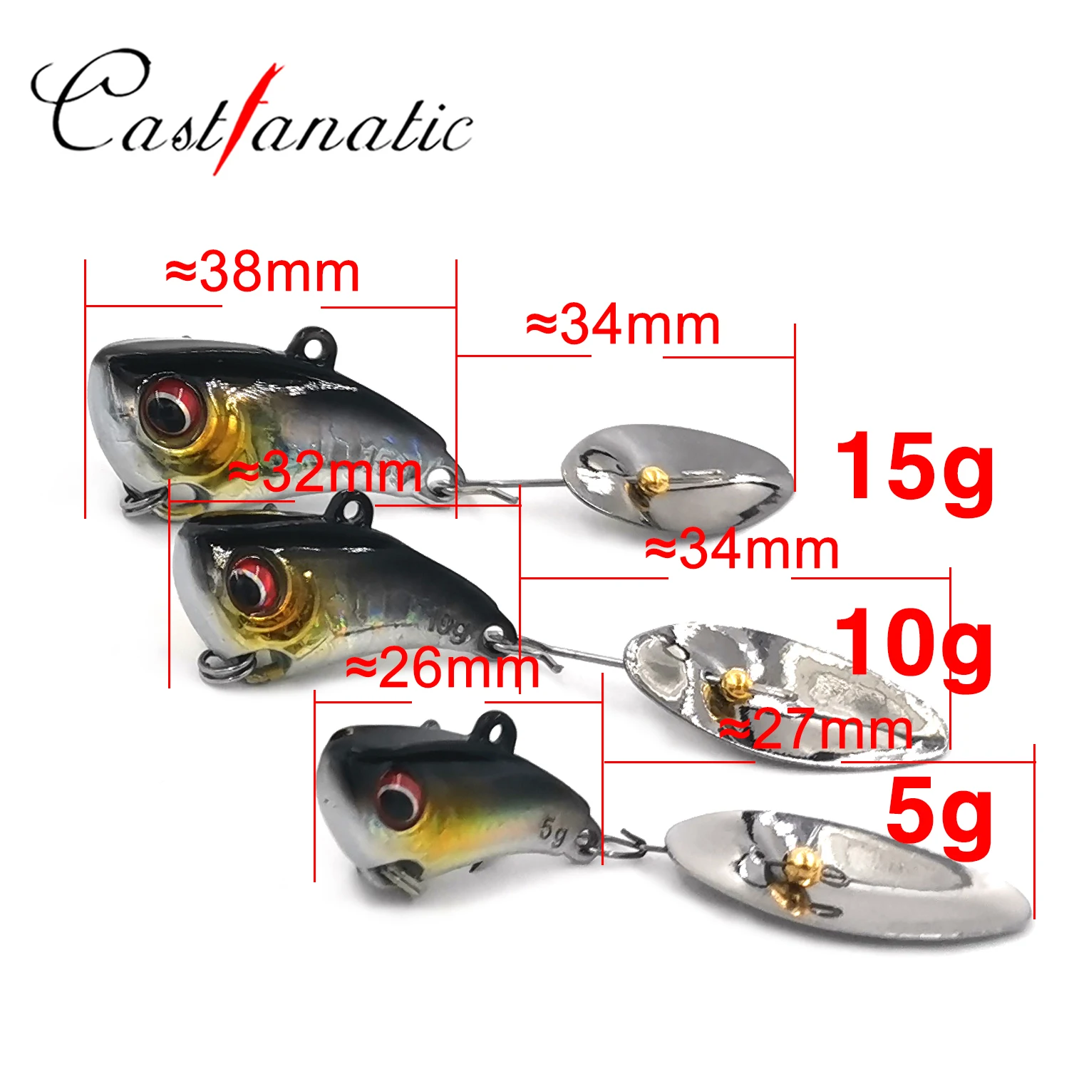 Castfanatic 5-15g Metal VIB Lure Tail-spinner Swimbait Cicada Vibration  Artificial Tail Spinner Baits Bass Pike Fishing Wobber