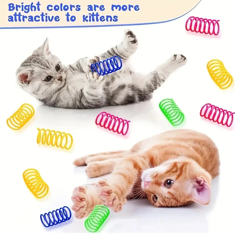 Cat Toys 4/20Piece Interactive Spring Vibrant Multicolor Coil Set for Kittens