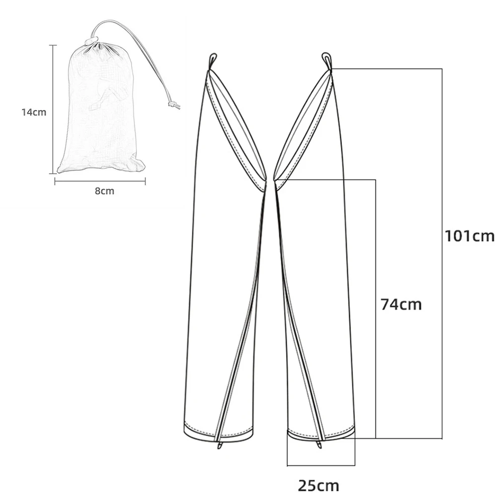 Silicone Coated Nylon Waterproof Pants Leg Sleeves Ultralight Rain Trouser Separable Pant Legs Outdoor Camping Equipment 20D