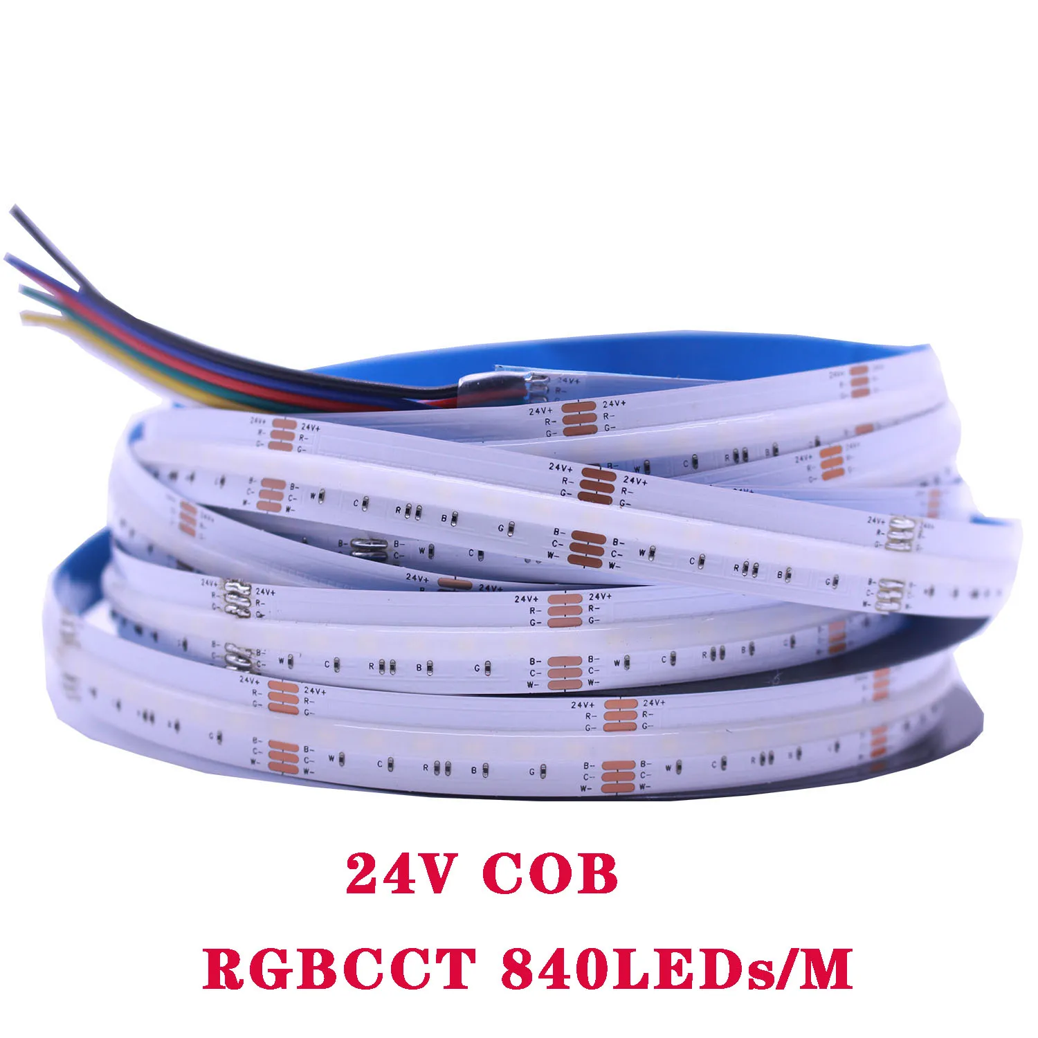 COB LED Strip RGBW RGB WW CW CCT 24V 3M, Arote COB LED strepen