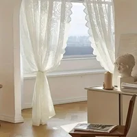 1pc elegant phoenix tail lace chiffon curtain, suitable for living room, kitchen and home decoration. 2