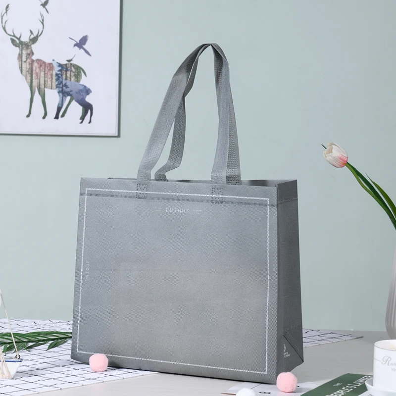 StoBag 50pcs Wholesale Non-woven Shopping Tote Bag Shoulder Eco Fabric Large Reusable Storage Portable Custom Logo(Extra Fee) 4