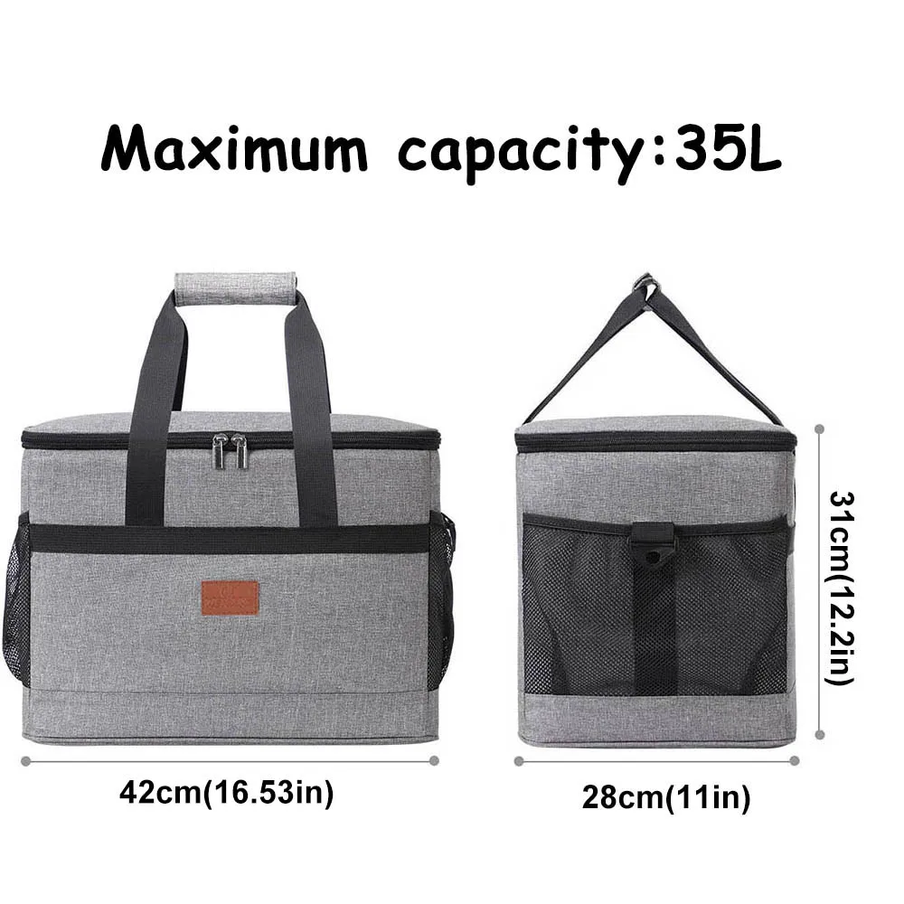 Borsa termica per il pranzo da 10 l, per donne e uomini, con cinque tasche, per adulti, con tracolla regolabile, borsa termica per lavoro, escursionismo, picnic, ufficio (C, taglia unica