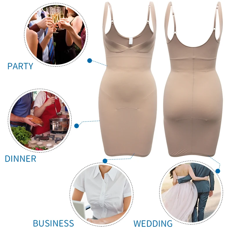Description Picture 6 of itemSexy Full Slip Shapewear Dress Bodysuit Lingerie Body Shaper Women Slimming Underwear Female Tummy Control Waist Trainer XXXL