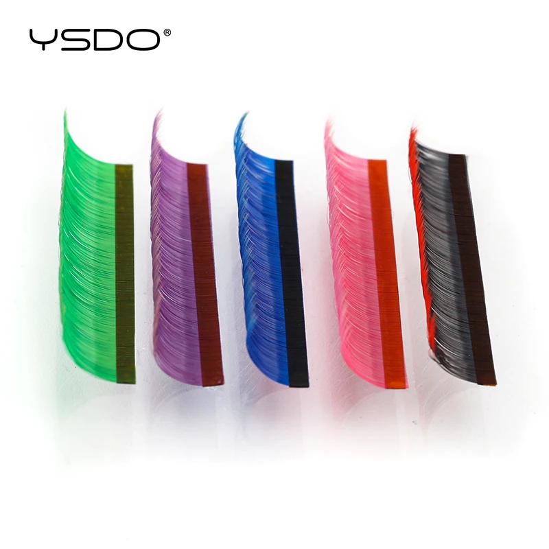 Mink Faux Individual Colorful Eyelashes Extension C D Curl