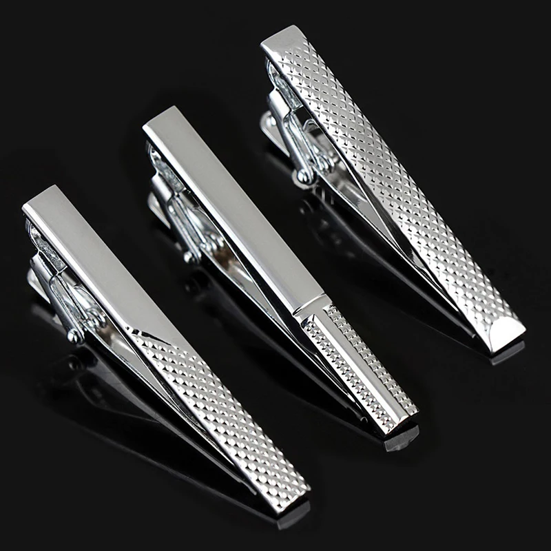 

Tie Clip Fashion Silver Color Men Wedding Necktie Clasp Gentleman Ties Bar Crystal Simple Pin for Men's Accessories