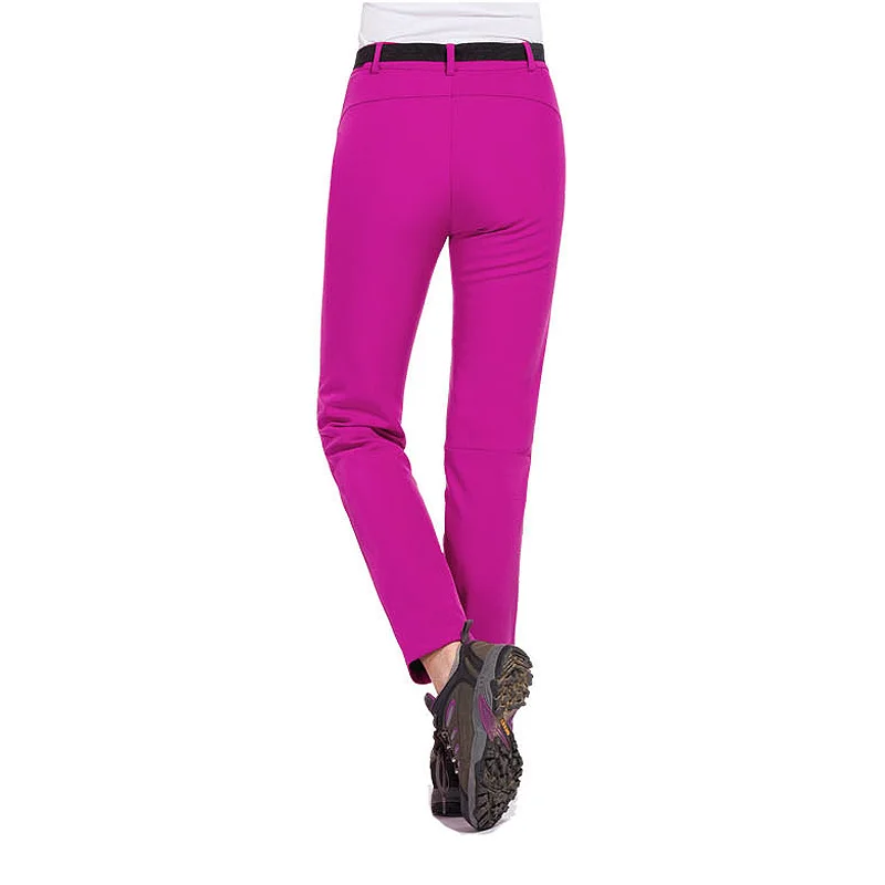 Hiking Pants Fleece Pants LNGXO Fleece Women's Pants Winter Warm Waterproof Outdoor Soft Shell Pants Camping Trekking Skiing Mountaineering Rain Trousers