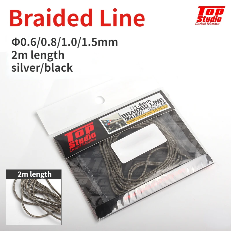 Model Building Parts &Phi;0.6-1.5mm 2m Length Braided Line Assembly Braid Wire For Military Model Hobby DIY Accessories TD-23201~08