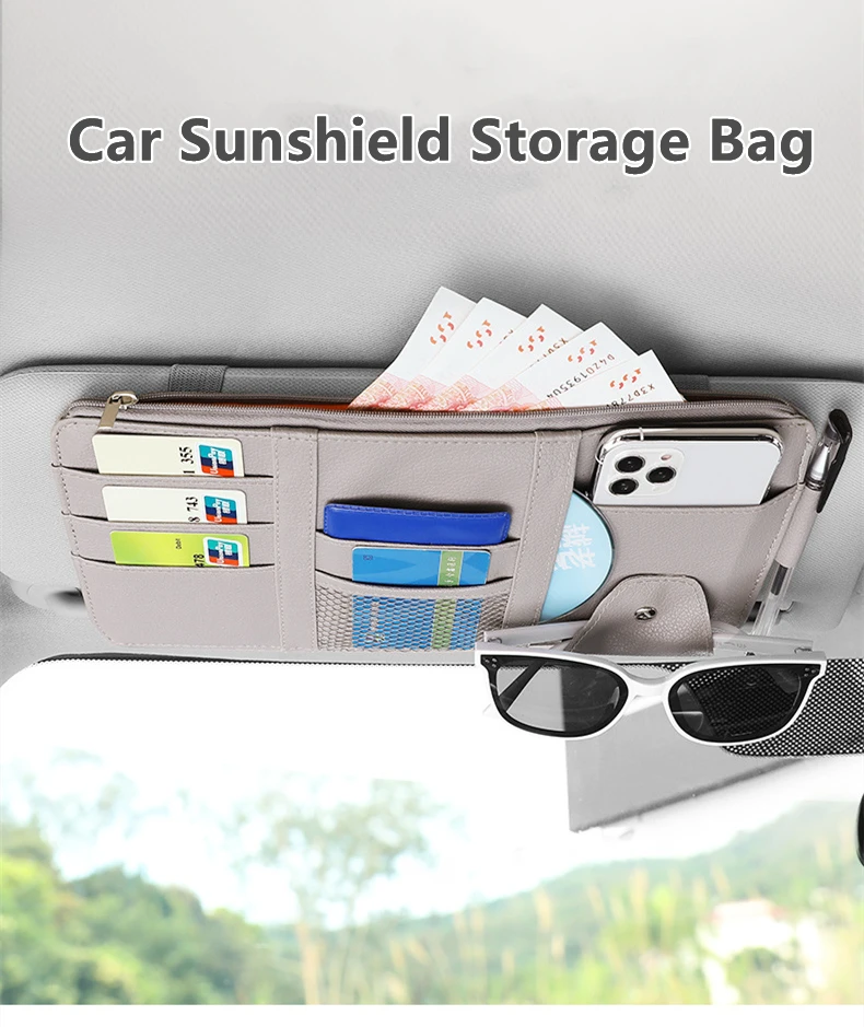 Auto Sonnenblende Organizer Multi-Pocket Auto Interieur Zubehör Tasche  Organizer Auto Dokument Aufbewahrung beutel Stift halter - AliExpress