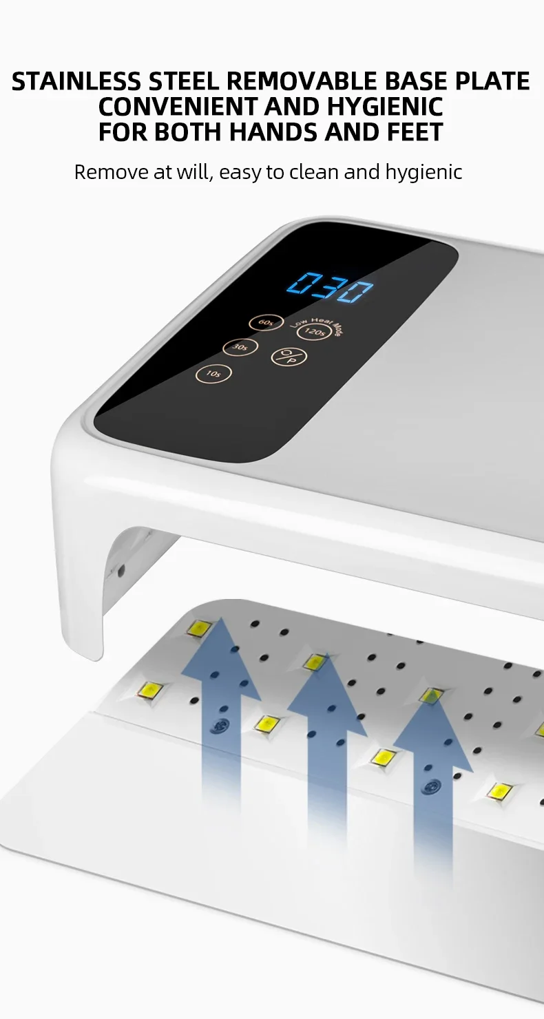 138W Rechargeable Wireless Nail UV Lamp - 69LEDS