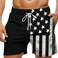 American Flag Print Swimwear Shorts Summer Men's Beach Shorts Breathable Short Quick Dry Sport Shorts Joggering Men Short Pant 2