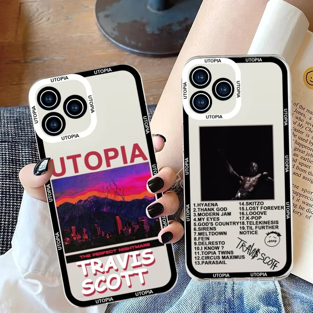 Custodia Per Telefono Utopia Travis Scott Per Iphone 11 12 Mini 13 14 Pro Max Custodia Trasparente