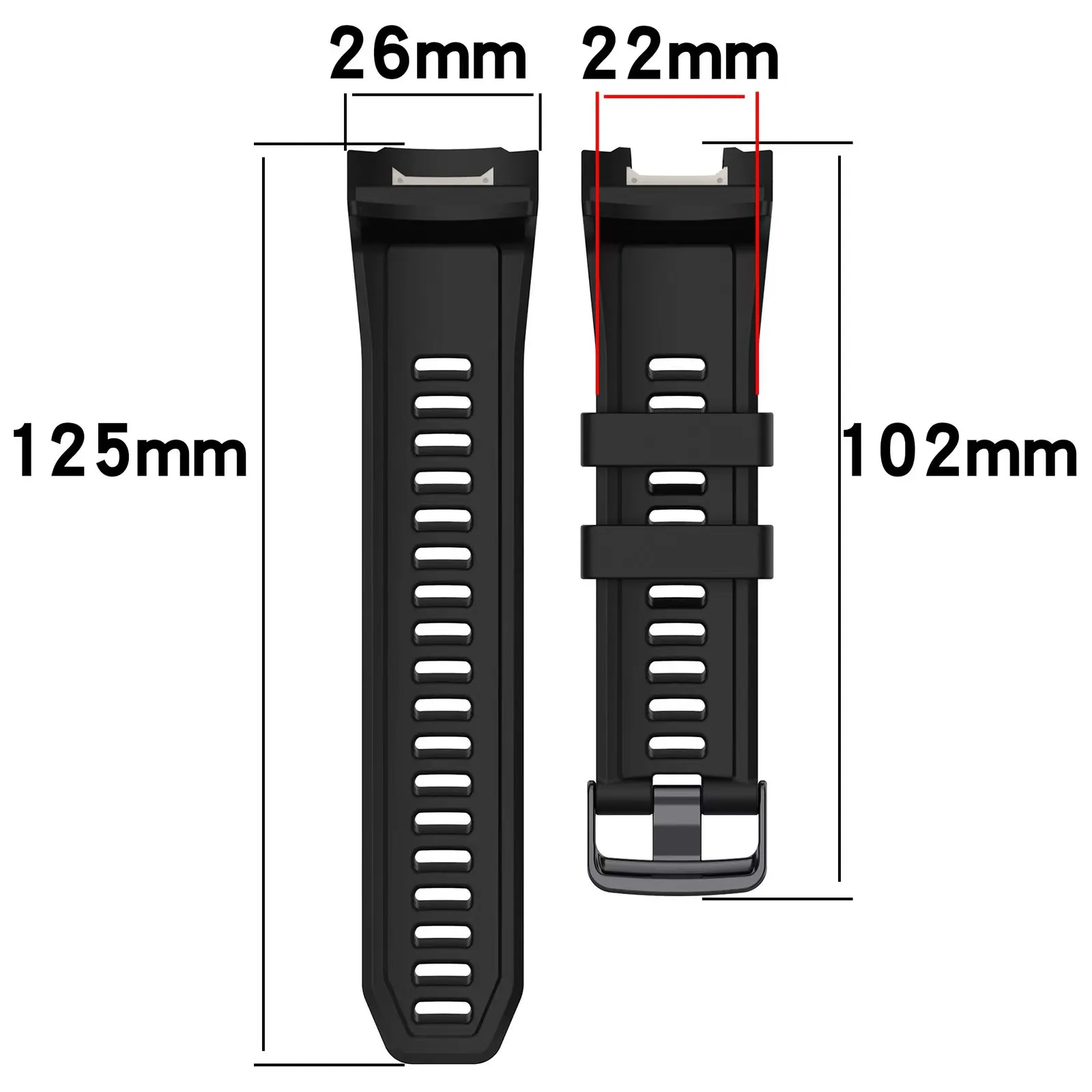 Garmin Instinct 2X ֶ Ƽ ǿ ü Ʈ, Ǹ ð  ׼, 26mm