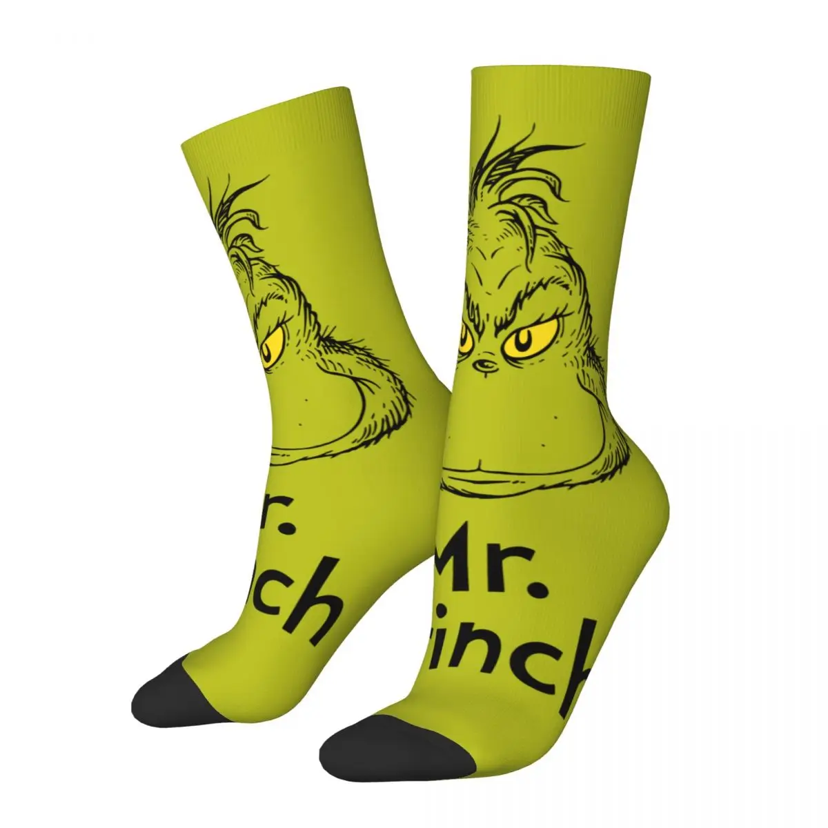 

Смешные рождественские S-зеленые S-Grinch баскетбольные носки из полиэстера для мужчин и женщин