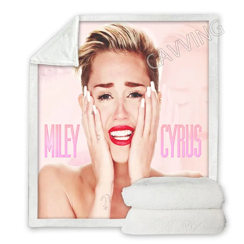 Одеяло шерпа с 3D принтом Miley Cyrus прямоугольное одеяло домашний текстиль Флисовое