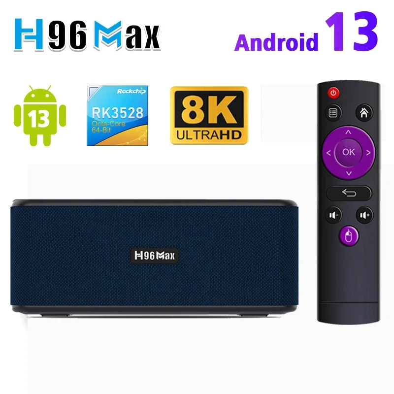 

H96 MAX M7 TV Box With Speaker Android13.0 Rockchip3528 Quad Core 64bit Cortex A53 8K Video Decoding Wifi BT5.0 Media Player