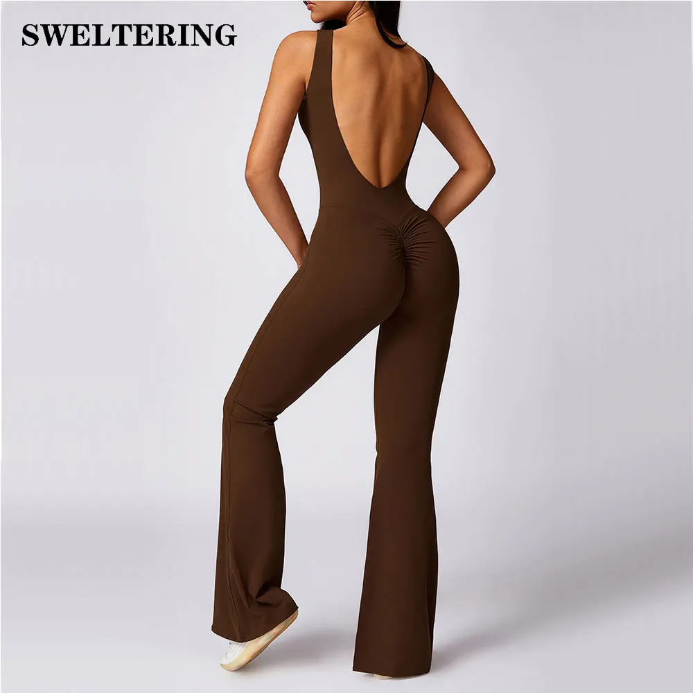 Yoga Jumpsuit Set Trumpet Jumpsuit Women Gym Training Yoga Suit Sportswear Fitness Rompers Stretch Workout Bodysuits
