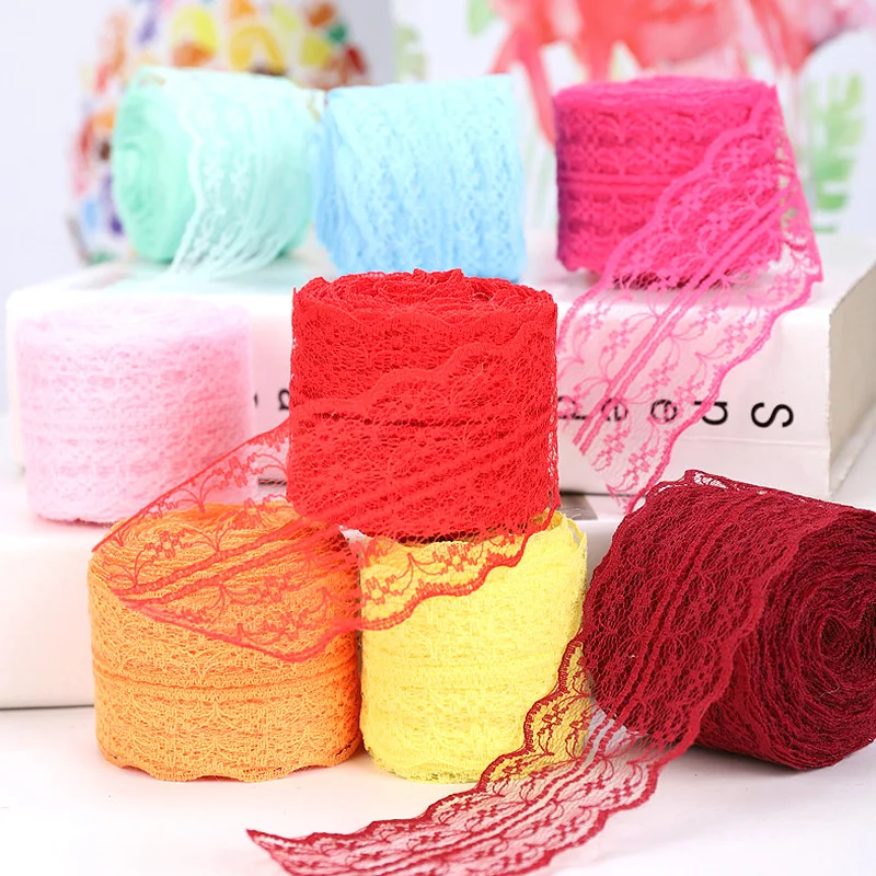 

1Roll Fashion Webbing Decoration For Clothes European Style Lace Fabric Gift Packing Material Polyester Silk Lovely Brand New