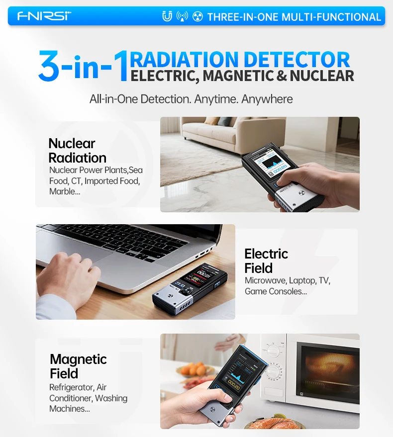 GC-03 3-IN-1 Electromagnetic Radiation Detector, Electric & Magnetic Field Stren