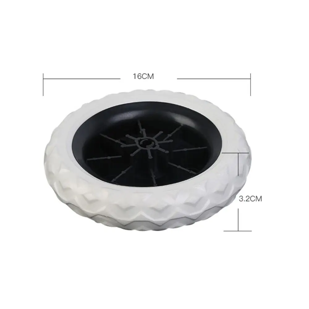 Set of 2 Anti-Slip 6.5-Inch Foaming Rubber Wheels for Shopping Carts and Trolleys