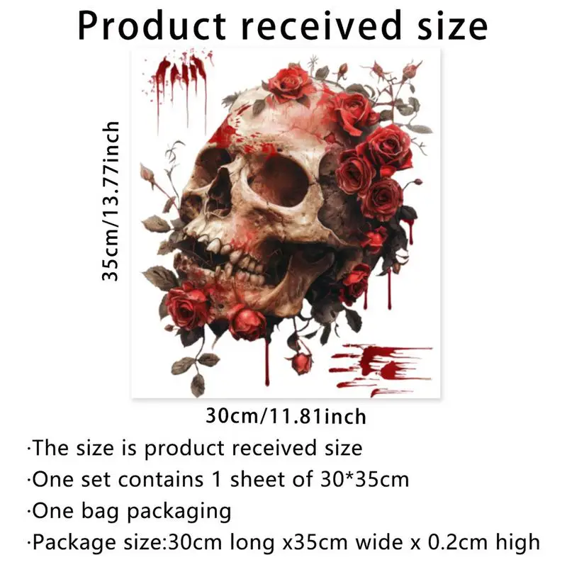 Funny Toilet Seat Lid Stickers Self-Adhesive Removable Toilet Seat Decals Skull Bathroom Wall Decals Skull Horror