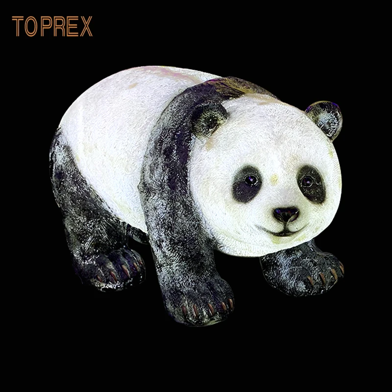 

life size resin statue fiberglass Fiberglass Panda Statues Animals LED Light For Theme Park Home Garden Decoration