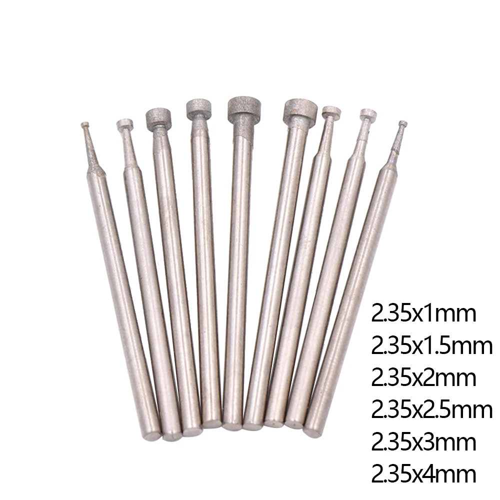

1mm - 4mm Diamond Burr Grinding Bit 2.35mm Shank for Engraving Glass Stone Fine for Dremel Rotary Tool Polishing Bits