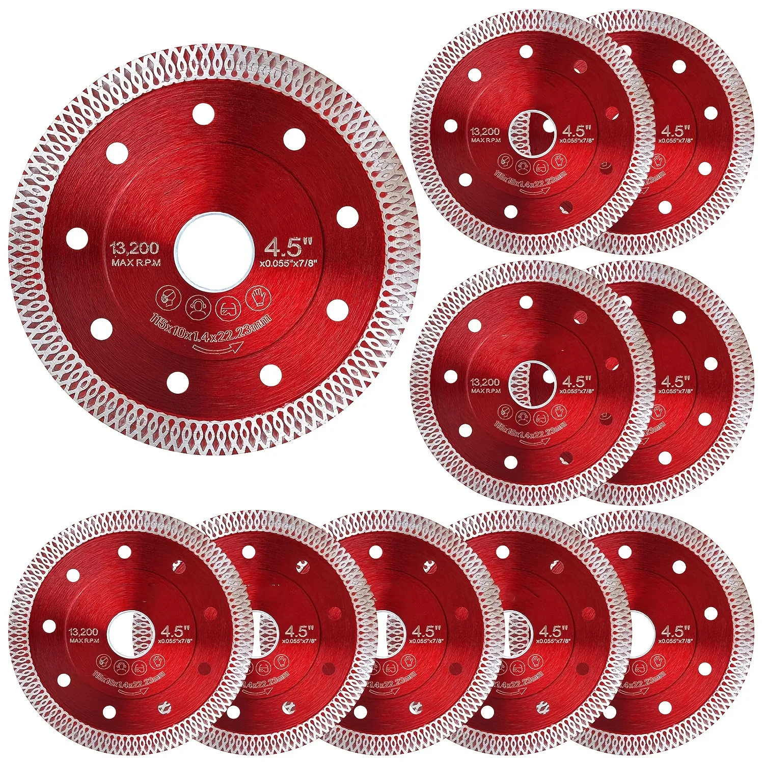 Diamond Blade - Mesh Tile Saw Blade, Green Glass Cutting Disc, Segmented Concrete Cutting Saw Blade, 125/115mm