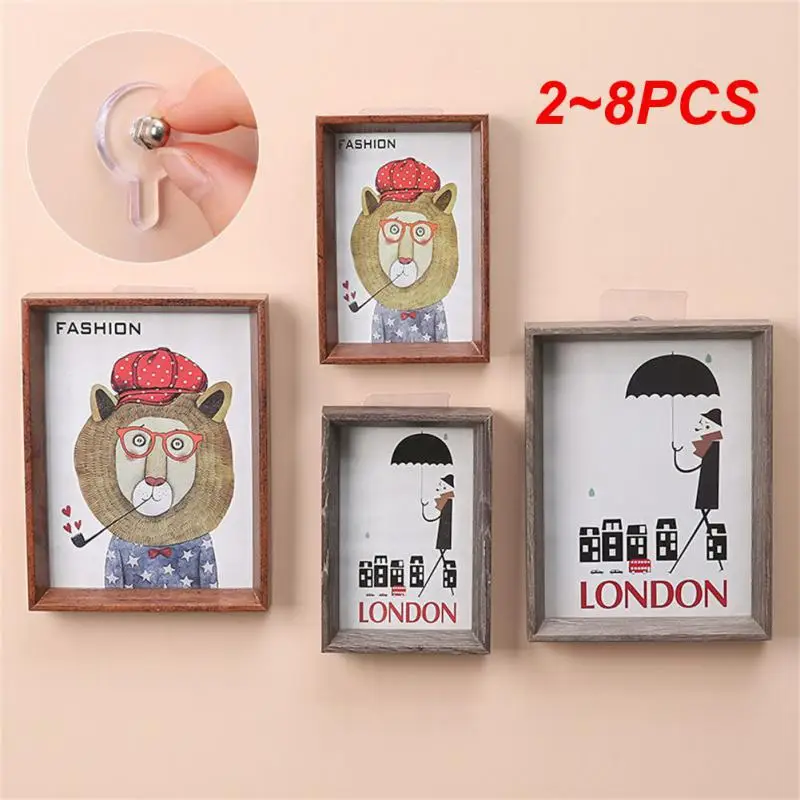 

2-8 шт., прозрачные настенные крючки для фотографий