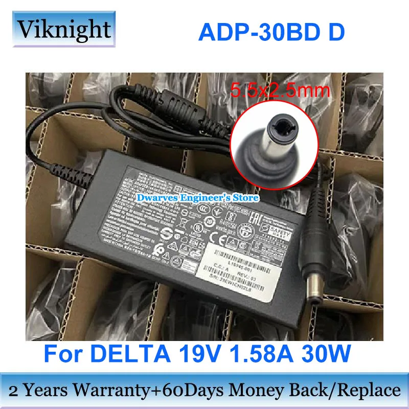 

Genuine 19V 1.58A 30W Delta AC Adapter ADP-30BD D Laptop Charger L16945-001 5.5x2.5mm Power Supply