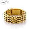 HAOYI 5mm/23mm Geometric Connection Men's Bracelet Jewelry Party Gift Charming Men's Bracelet Gold and Silver Color 1