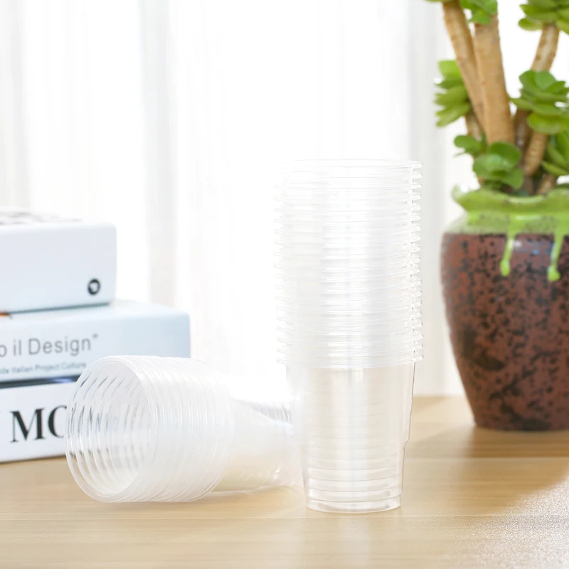 30pcs! 200ml Disposable Cup Plastic Food-grade Thickened Round Mouth Clear Kitchenware for Drinks Tea Holder Party Supplies