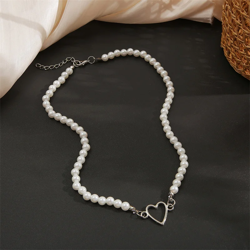 [TATIANA] 韓国☆SILVER925☆Heart inside pearl Necklace TATIANA☆[Silver925] Heart inside Pearl Necklace Designer