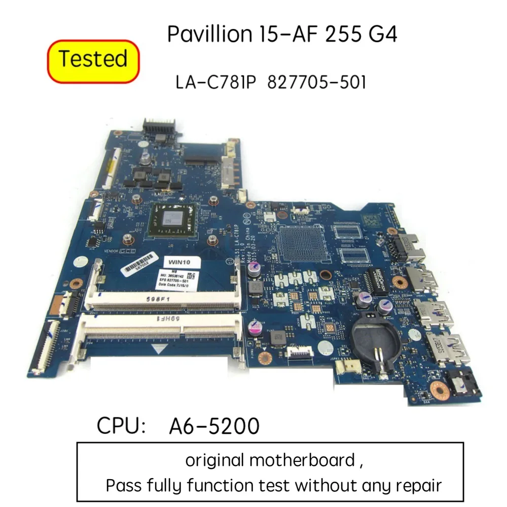 

827705-501 For HP 15-AF 255 G4 Laptop Motherboard ABL51 LA-C781P